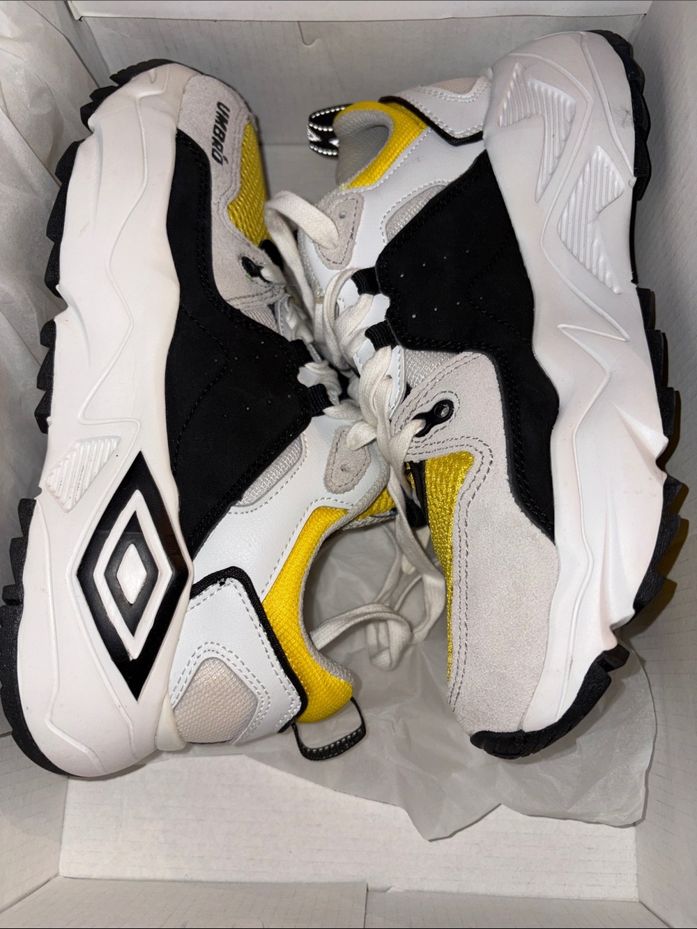 Umbro Kids Yellow, Black & White Athletic Sneakers